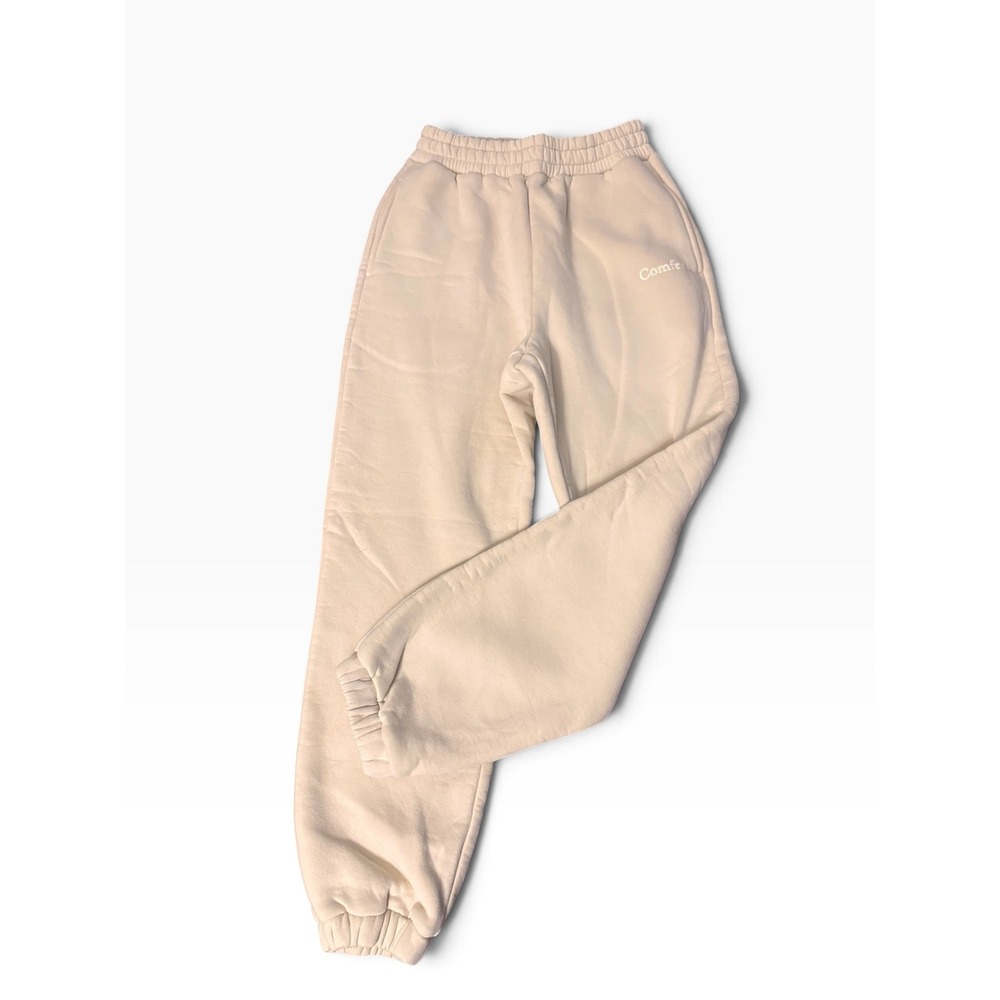 Comfrt Cloud Fleece Sweatpants Cream Sand Joggers Small Loungewear Streetwear